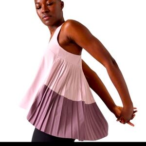 ATHLETA NWT Swing Forward Pleated Two-Tone Women's Top XS